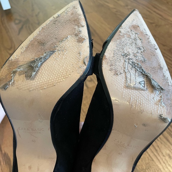 Zara black suede heels size 9 - Picture 4 of 5
